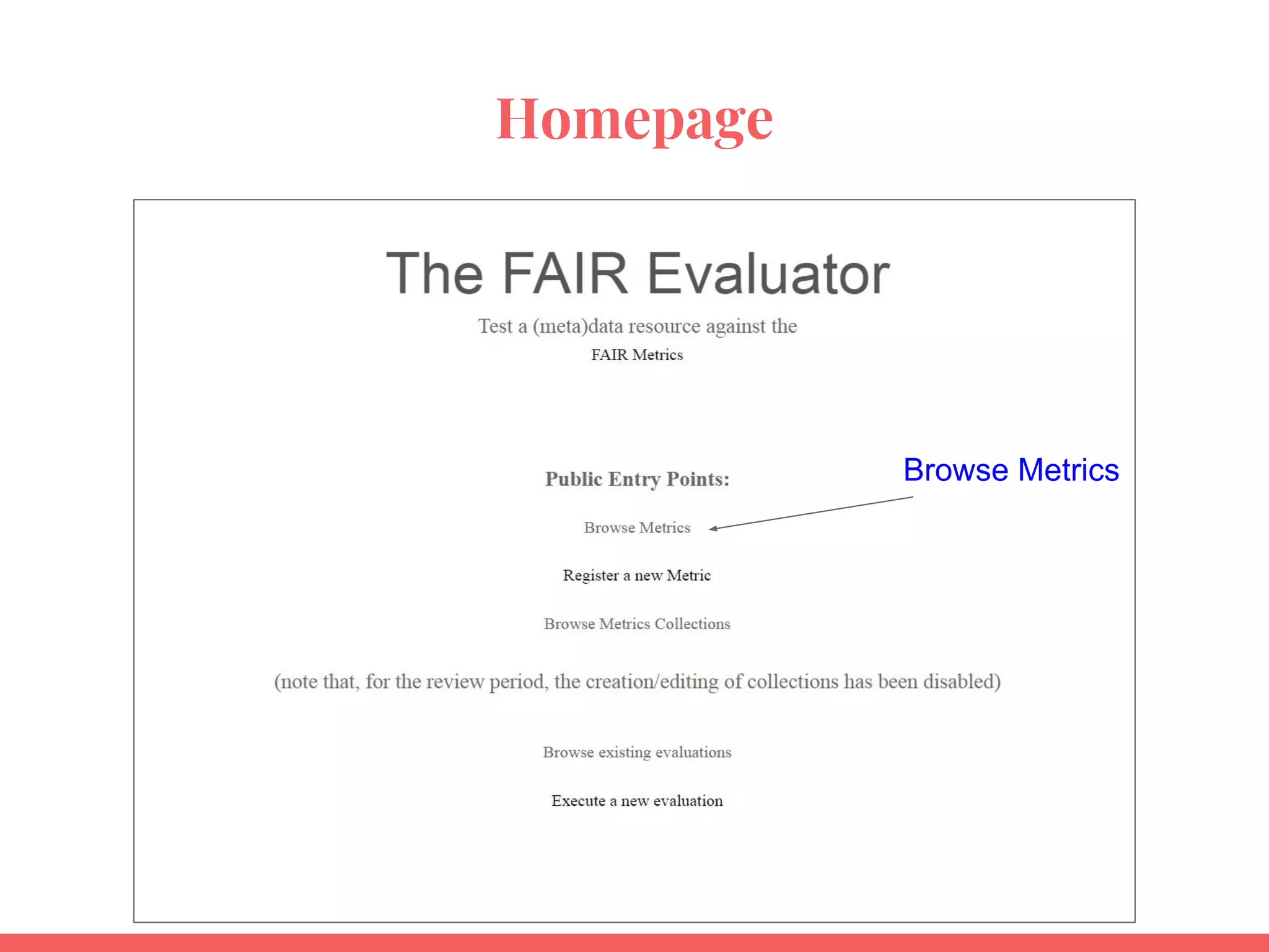Homepage
Browse Metrics
 