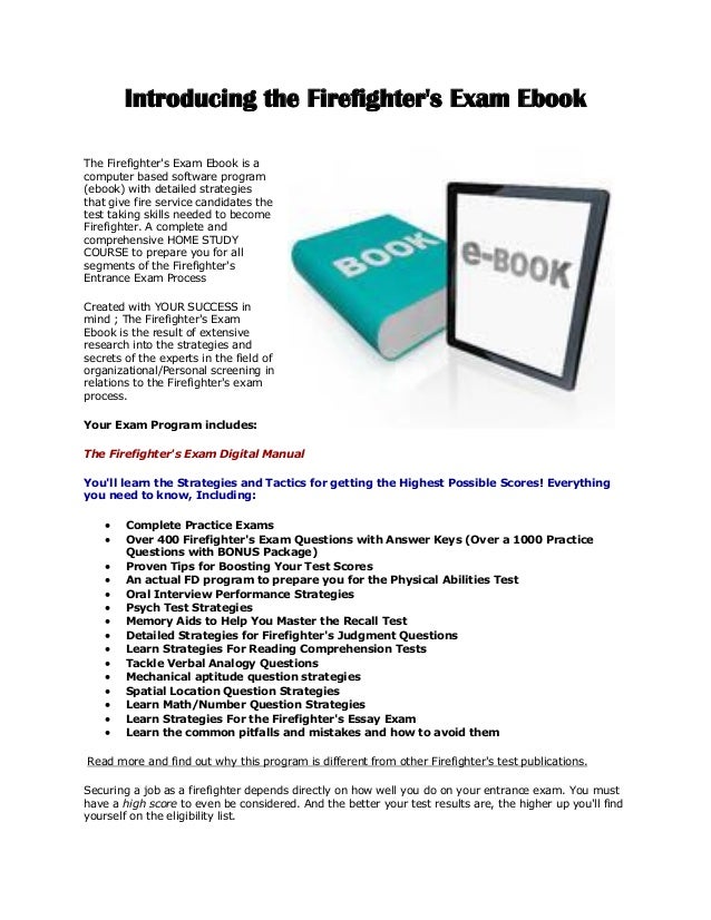 Introducing the firefighter's exam ebook