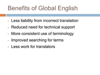 Why Global English?