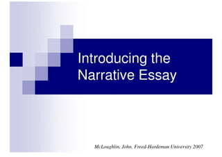 Introducing The Narrative Essay