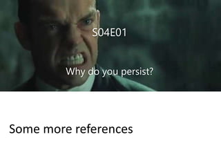 S04E01
Some references
• Git official document
https://git-scm.com/doc
• Git simple guide
http://rogerdudler.github.io/git-guide/
• Some useful tutorials
https://www.atlassian.com/git/tutorials/
• Pro Git book
http://book.git-scm.com/
Know better and more
 