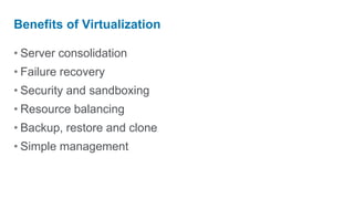 Upgrade previewResource balancingBenefits of VirtualizationConsolidate in periods of low demand