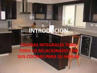INTRODUCION
COCINAS INTEGRALES TOBO
TODO LO RELACIONADO CON
SUS COCINAS PARA SU HOGAR