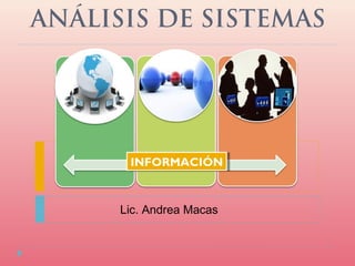 ANÁLISIS DE SISTEMAS
INFORMACIÓNINFORMACIÓN
Lic. Andrea Macas
 
