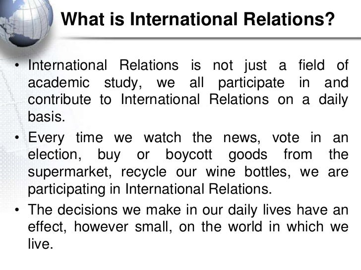 what is an example of foreign relations