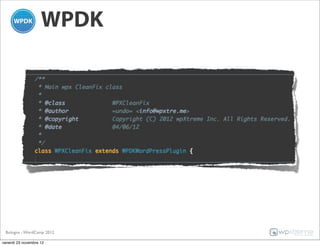 WPDK




 Bologna - WordCamp 2012

venerdì 23 novembre 12
 