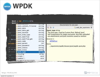 WPDK




 Bologna - WordCamp 2012

venerdì 23 novembre 12
 