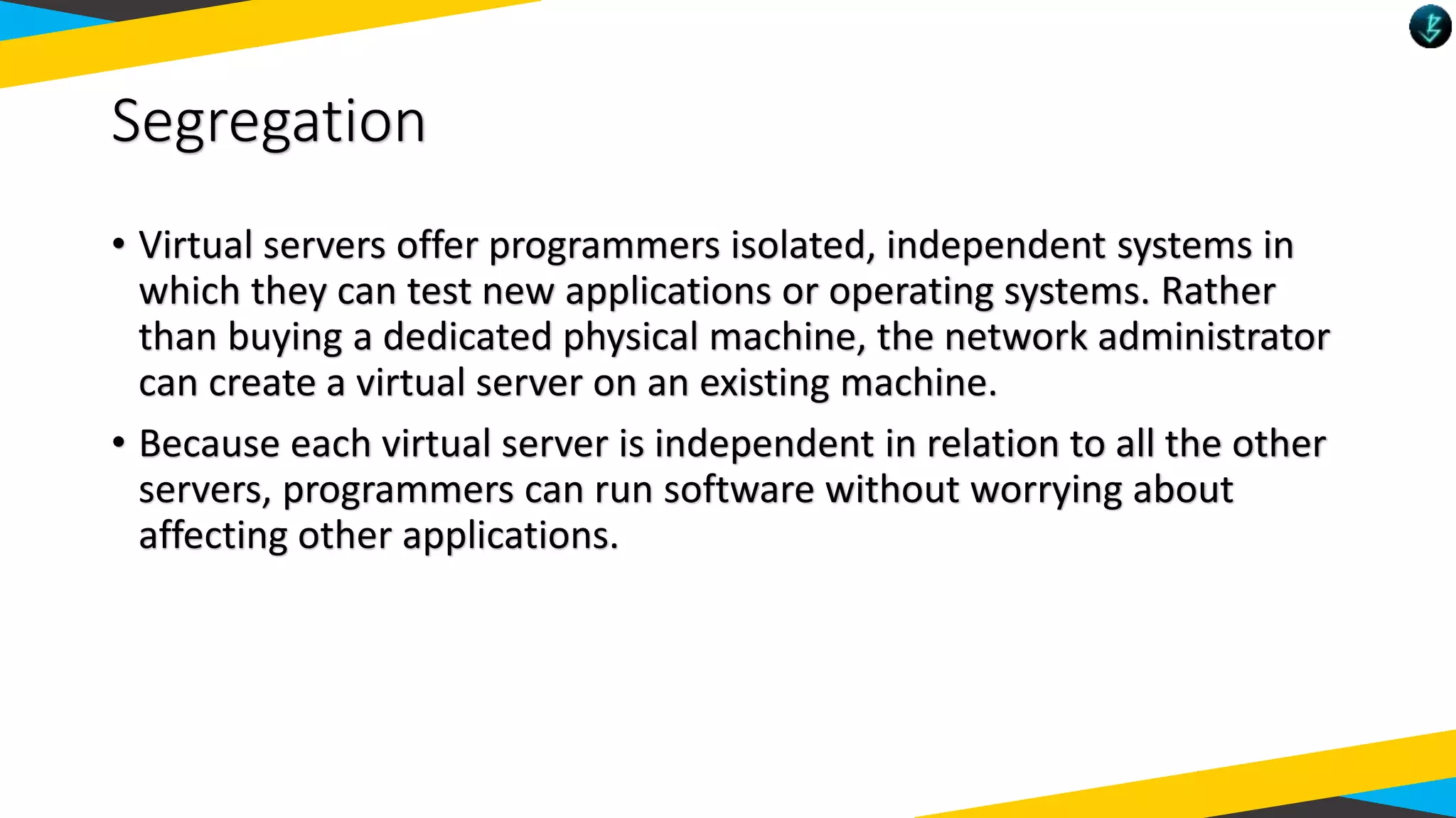 Virtual Machine Segregation Introductin to virtualization i | PPTX