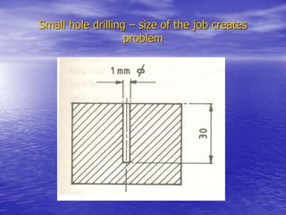 Small hole drilling – size of the job creates
problem
 