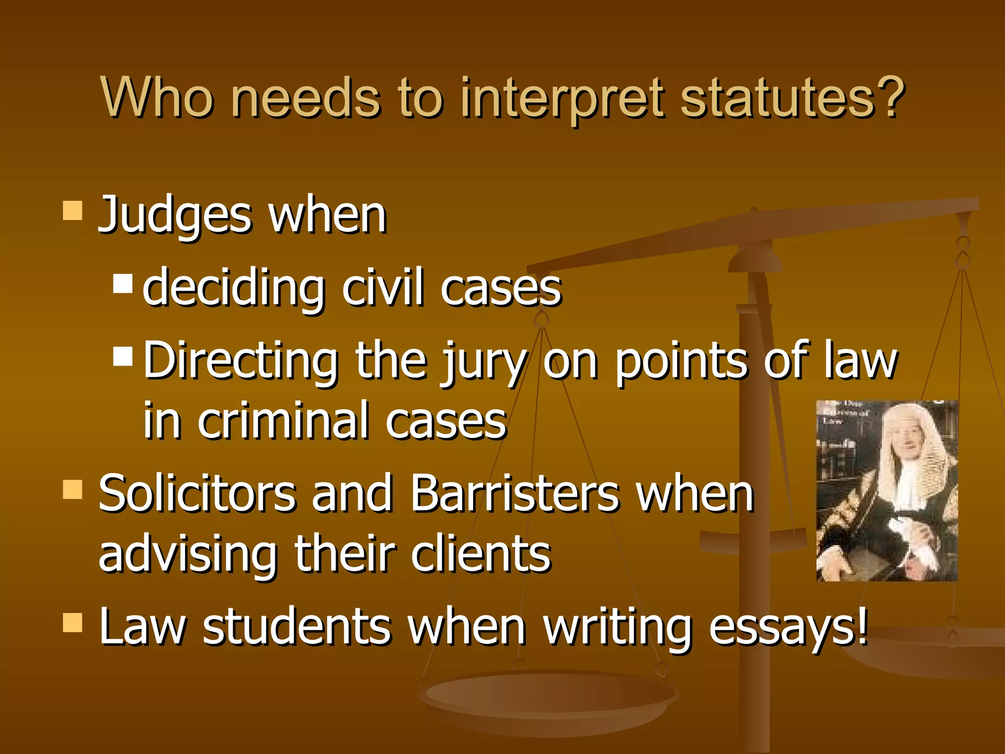 Introduction To Statutory Interpretation Ppt Introduction To Statutory Interpretation Ppt