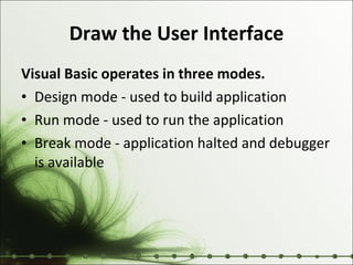 visual basic v6 introduction | PPT | Programming Languages | Computing