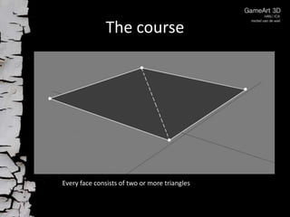 The course




Every face consists of two or more triangles
 