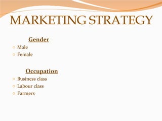 Gender Male Female Occupation Business class Labour class Farmers 