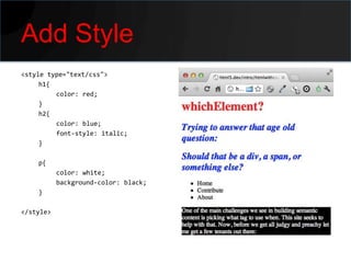 Introduction to HTML5 | PPT