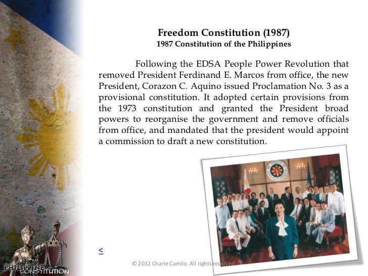 Defects Of The 1987 Philippine Constitution Introduction to Philippine Constitution 1987