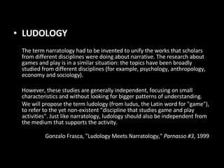 Narratology & Ludology | PPT