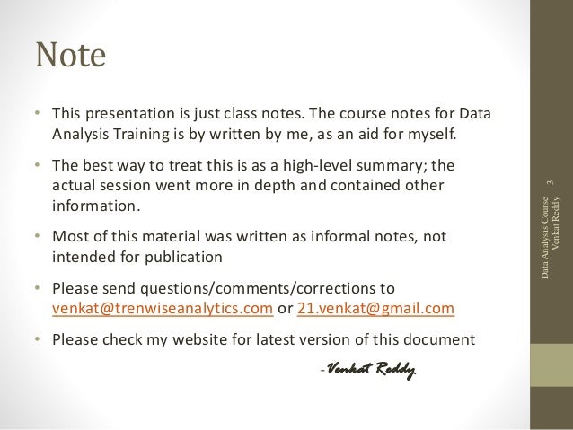 Introduction to statistical analysis