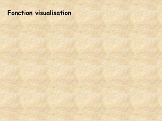 Fonction visualisation
 