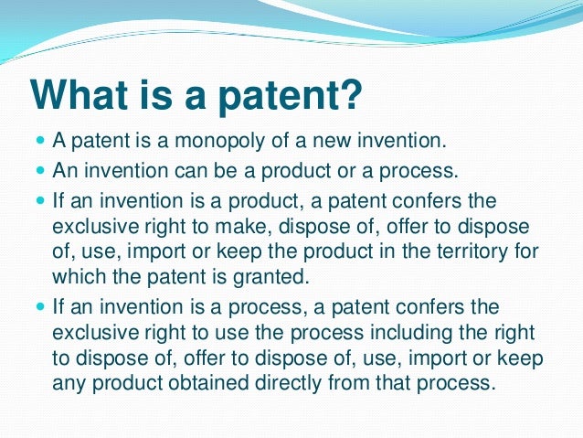 what is a patent