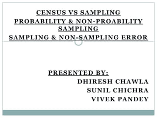 Census vs sampling | PPTX