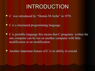 OVERVIEW OF ‘C’ PROGRAM | PPT