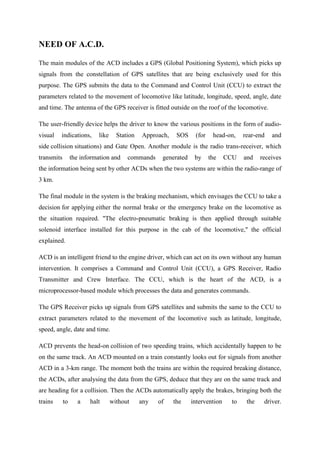 Seminar Report On ACD i.e. Anti collision Devices by Tarun khnaeja ...