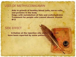 B12(methylcobalamin) injection | PPTX B12(methylcobalamin) injection | PPTX