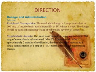 B12(methylcobalamin) injection | PPTX B12(methylcobalamin) injection | PPTX