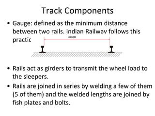Introduction to railway engineering (T.E 2) | PPTX