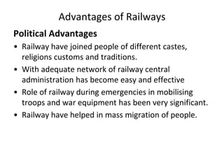 Railway Advantages
