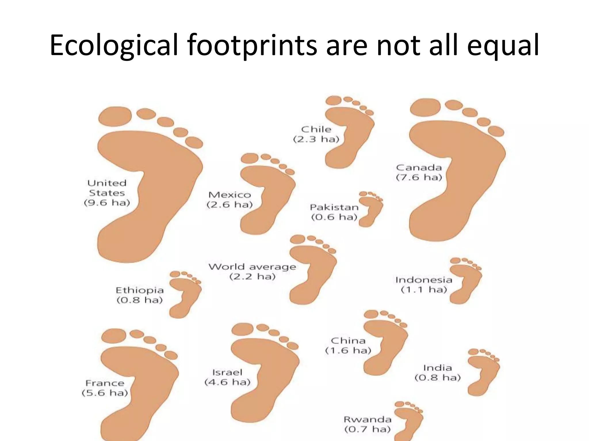 Ecological footprints are not all equal
 