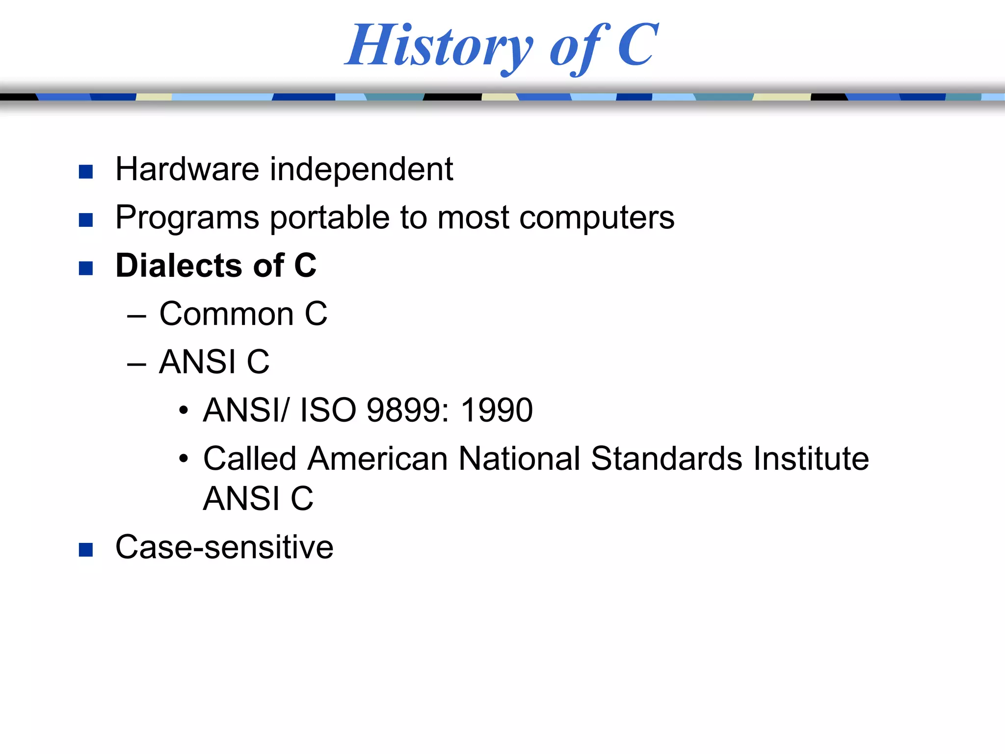 Introduction to C programming | PPTX