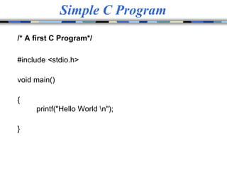 Introduction to C programming | PPTX