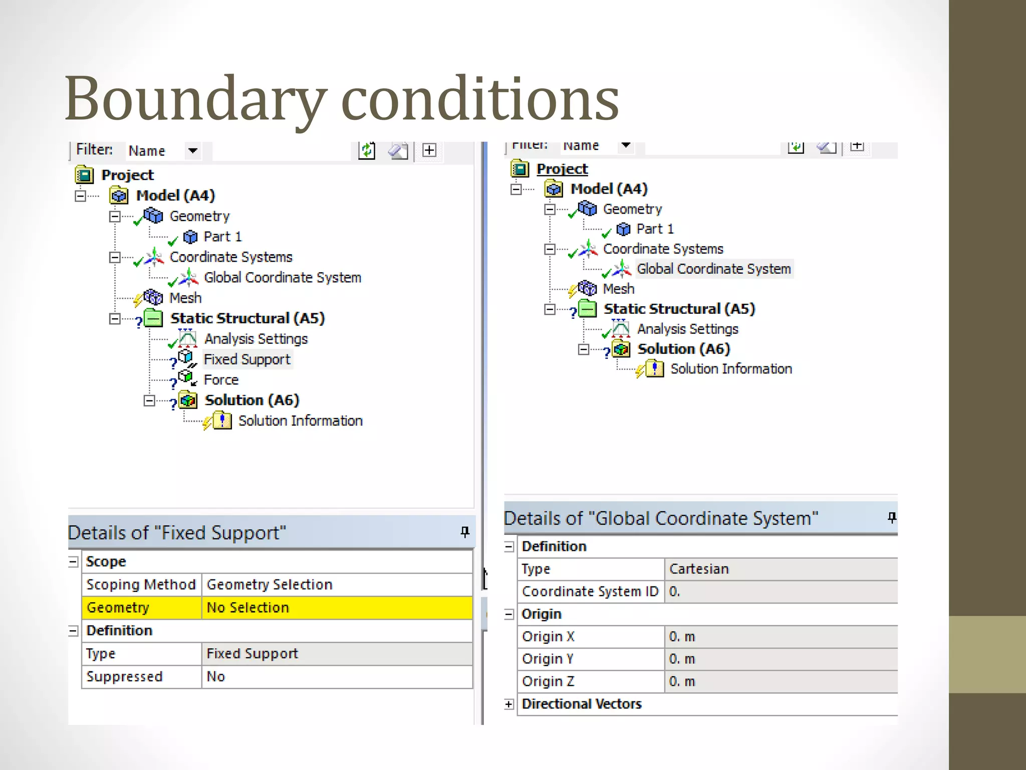 Boundary conditions
 