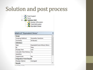 Solution and post process
 
