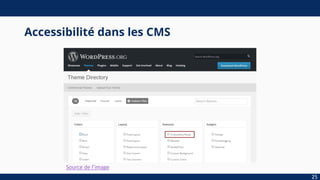 Accessibilité dans les CMS
25
Source de l’image
 