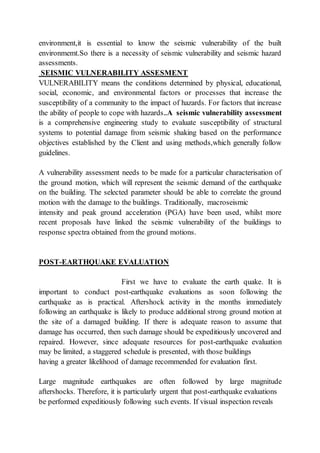seismic vulnerability and seismic hazard assessment parameters | DOCX