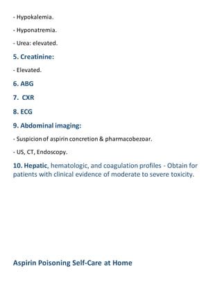aspirin toxicity antidote