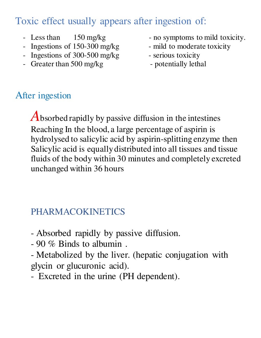 aspirin toxicity antidote