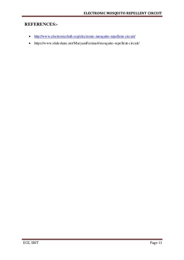 Electronic Mosquito Repellent Circuit.