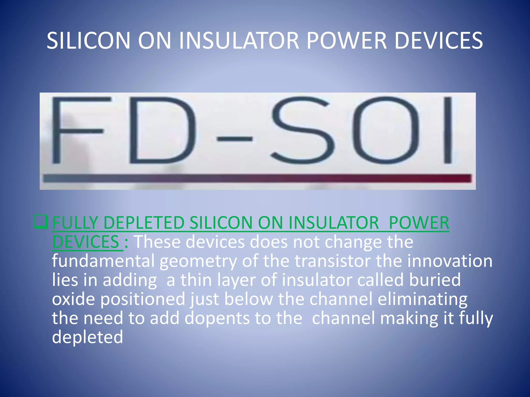 SILICON ON INSULATOR | PPTX | Chemistry | Science