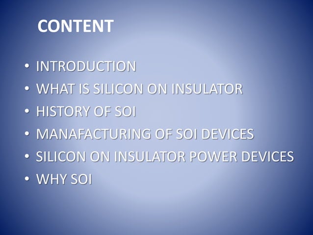 SILICON ON INSULATOR | PPTX | Chemistry | Science