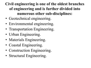 Introduction of civil engineering and specialization | PPTX