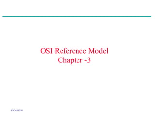 CSC 450/550
OSI Reference Model
Chapter -3
 