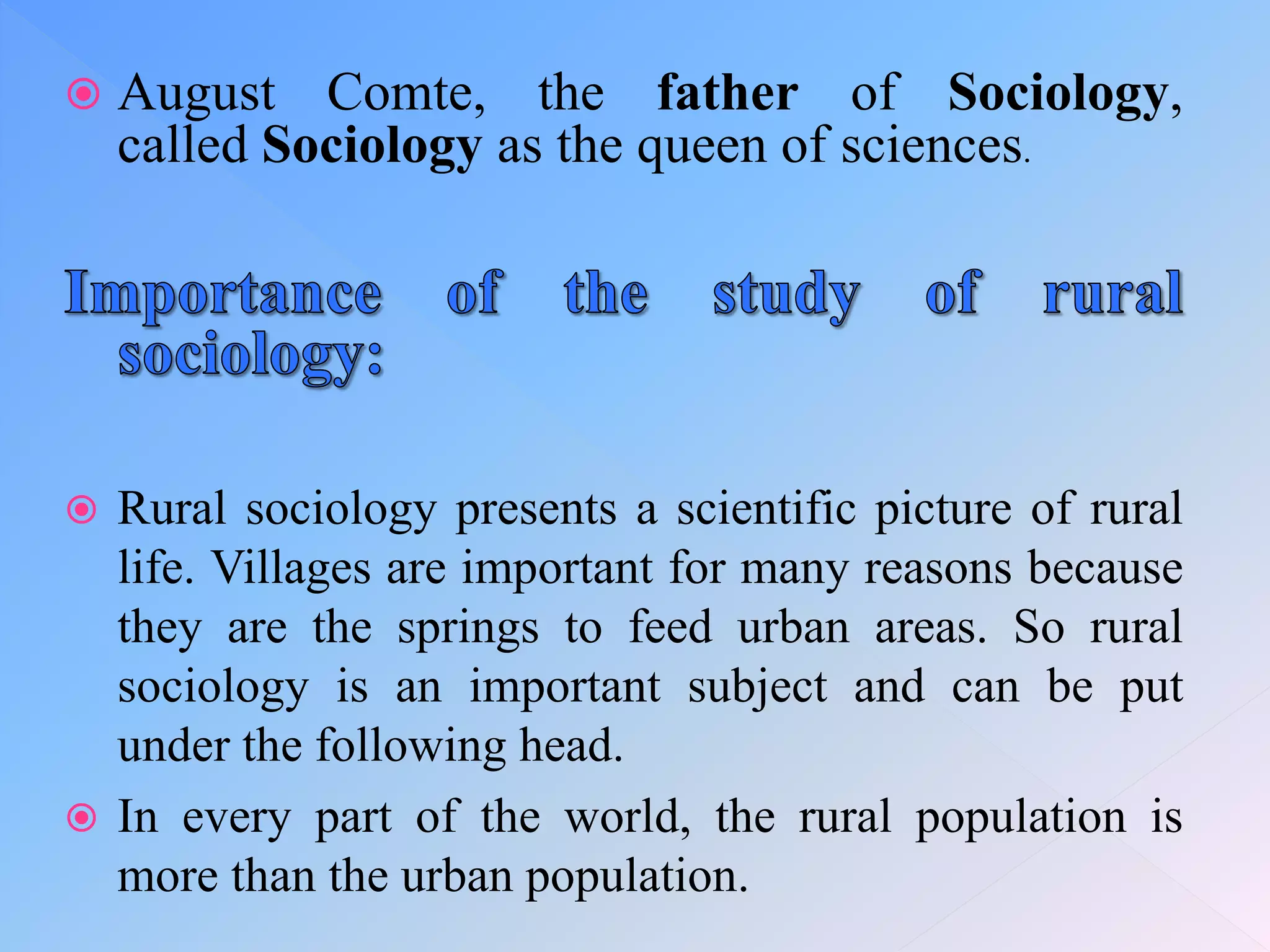 Introduction to rural sociology | PPTX