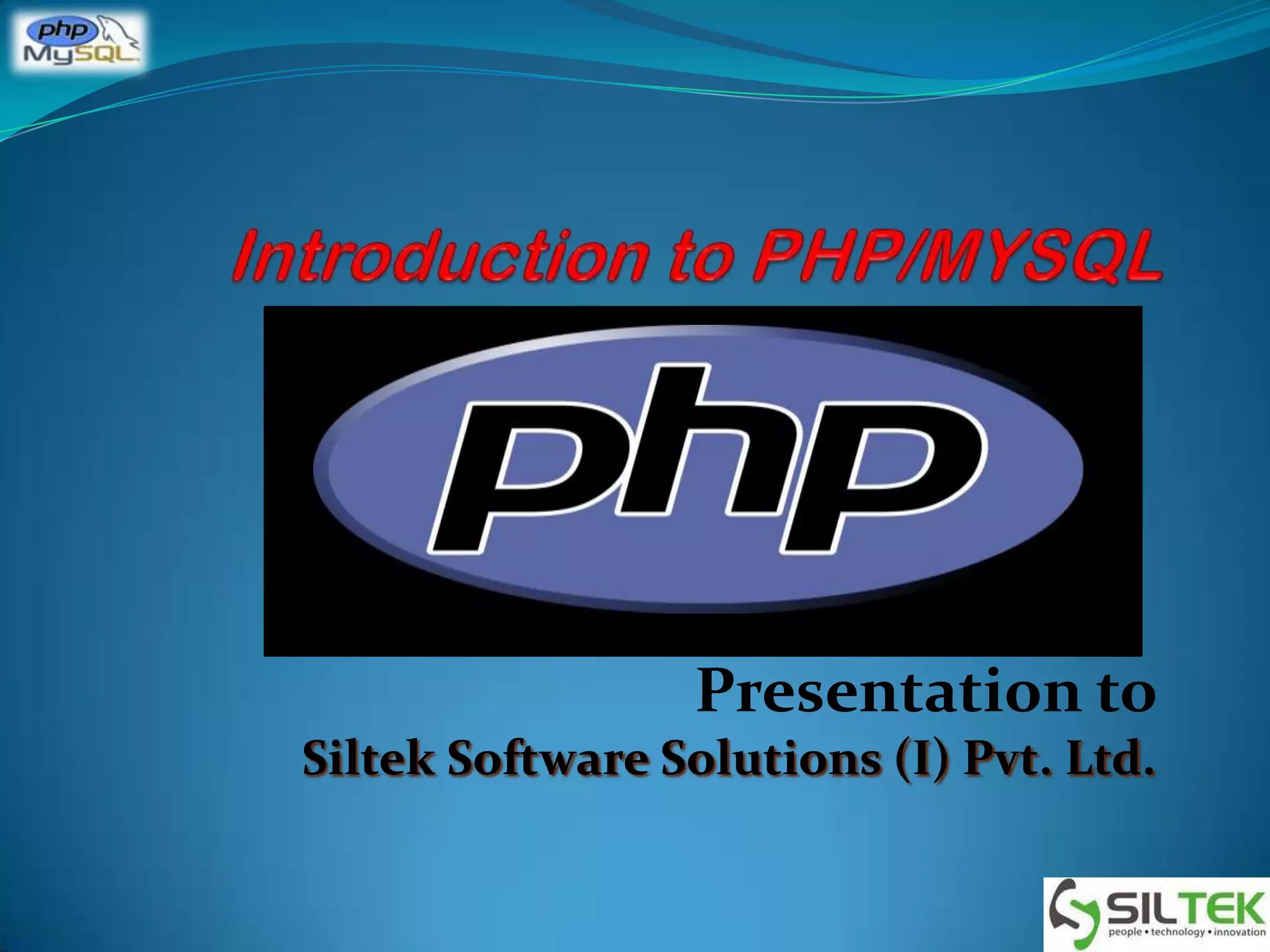 Introduction to php | PPTX | Databases | Computer Software and Applications