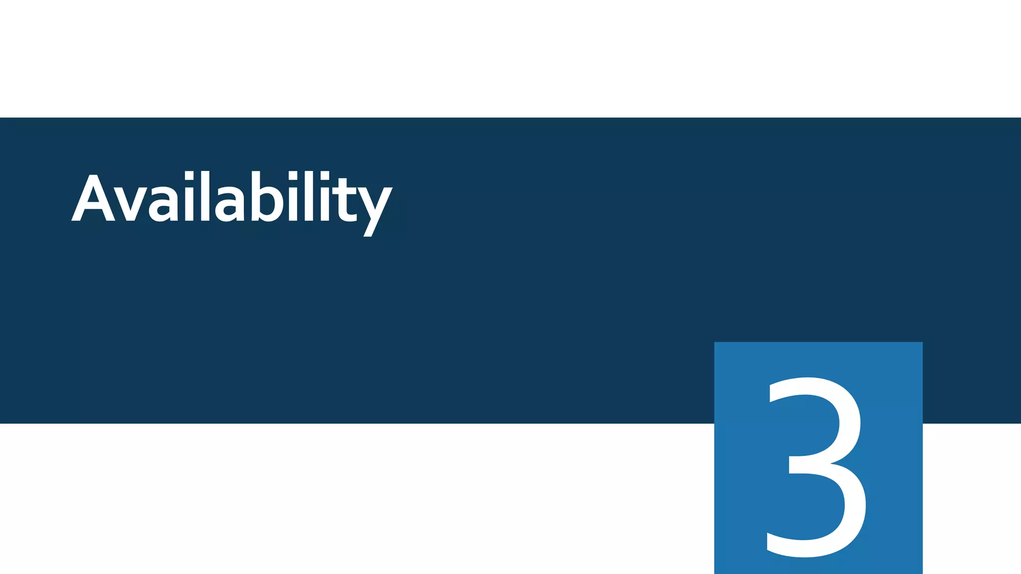 Availability
 