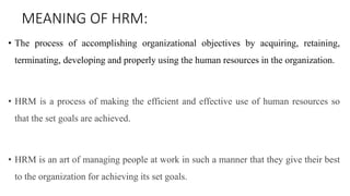 Introduction to human resources management | PPTX