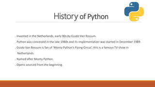 Introduction to python | PPT