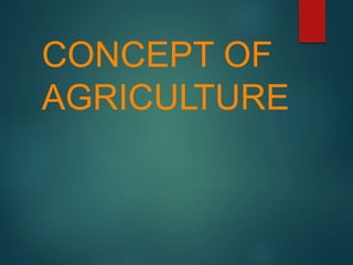 CONCEPT OF
AGRICULTURE
 